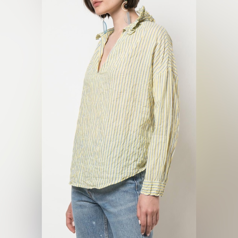 A Shirt Thing Penelope Stripe Top Yellow Size Small.         3